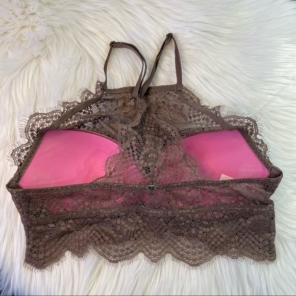 Pink Victoria’s Secret Lace High Neck Push-up Bralette small - Picture 8 of 13